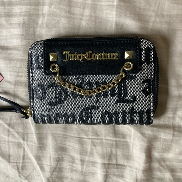 Juicy Couture Handbags - Juicy Couture black with gold chain wallet NWT